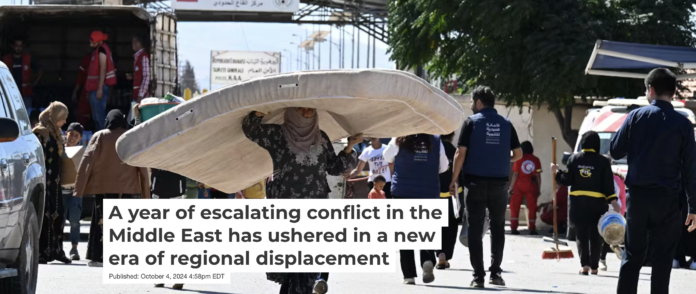 Hundreds of thousands of people are fleeing into civil war-torn Syria from Lebanon. Louai Beshara/AFP via Getty Images